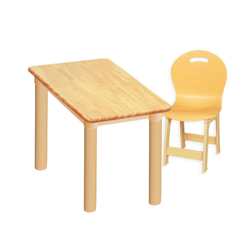고무나무 1조각 1인 사각 책상의자세트(비취 파스텔 의자)