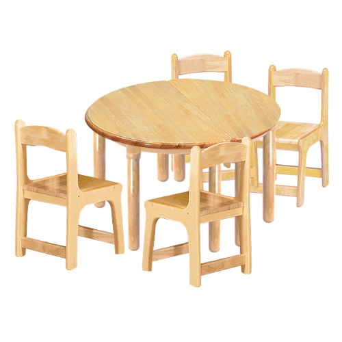 고무나무 2조각4인  책상의자세트(고무나무 의자)