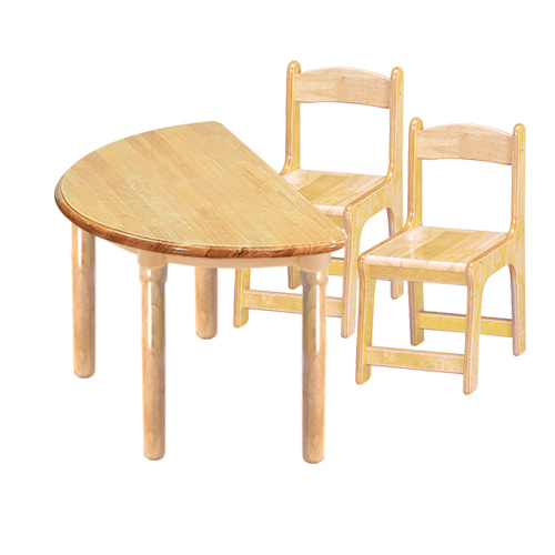 대형 고무나무 1조각2인  책상의자세트(고무나무 의자)