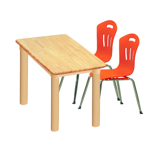 대형 고무나무 1조각2인 사각 책상의자세트(빨강 초등수강의자)