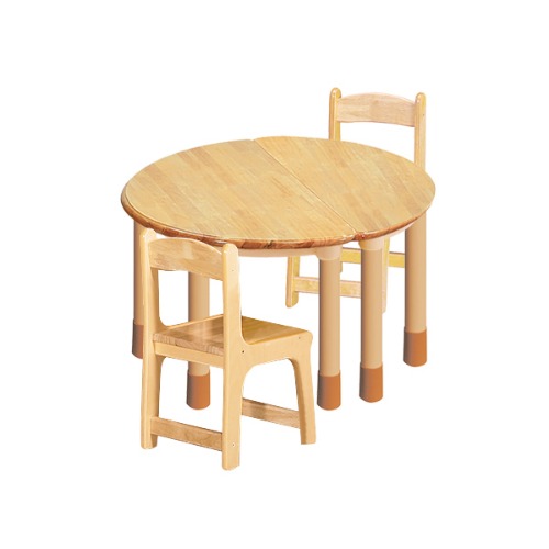 고무나무 2조각2인  높이조절책상세트(고무나무 의자)