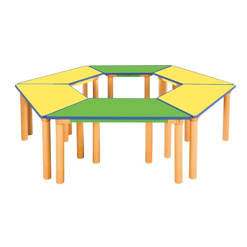 안전 6조각 칼라 다각형 마름모 사다리꼴 열린 학습대(노랑4+초록2)