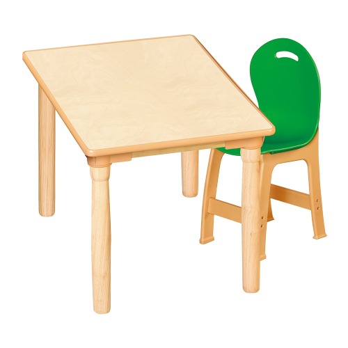 안전 자작합판 대형 사각 1조각 1인 책상의자세트(초록 파스텔의자)
