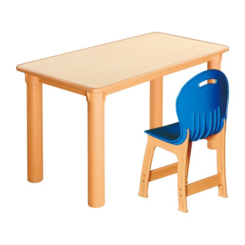 안전 자작합판 사각 1조각 1인 책상의자세트(파랑 파스텔의자)