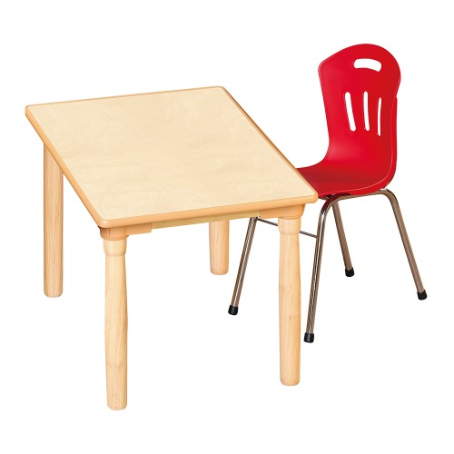 안전 자작합판 대형 사각 1조각 1인 책상의자세트(빨강 수강의자)