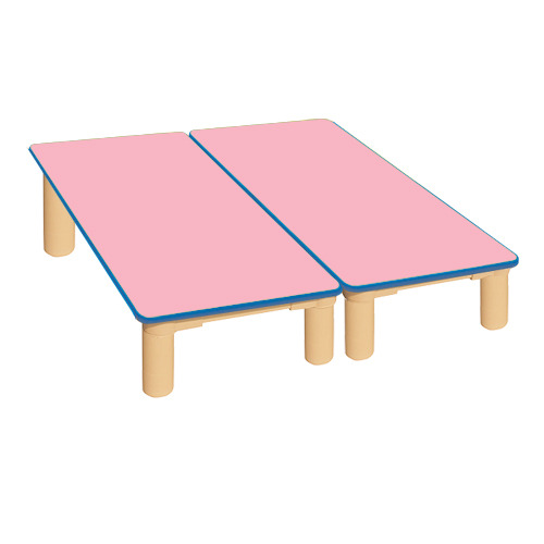 분홍 대형 안전 사각 2조각 좌식책상