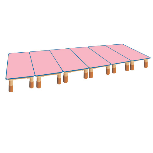 분홍 대형 안전 6조각 사각 높이조절 좌식책상