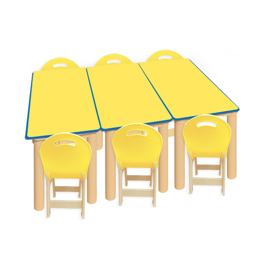 노랑 대형 안전 사각 6인 책상세트