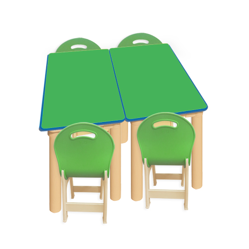 초록 대형 안전 사각2조각 4인 책상세트