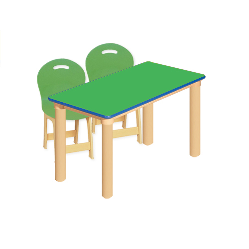 안전 초록 사각1조각 2인 책상세트