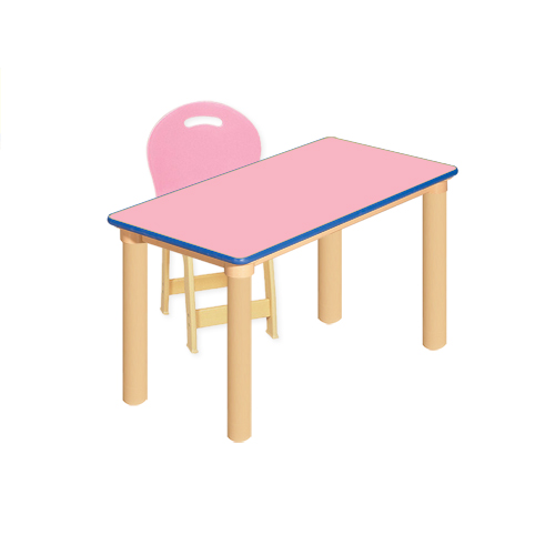 안전 분홍 사각1조각 1인 책상세트